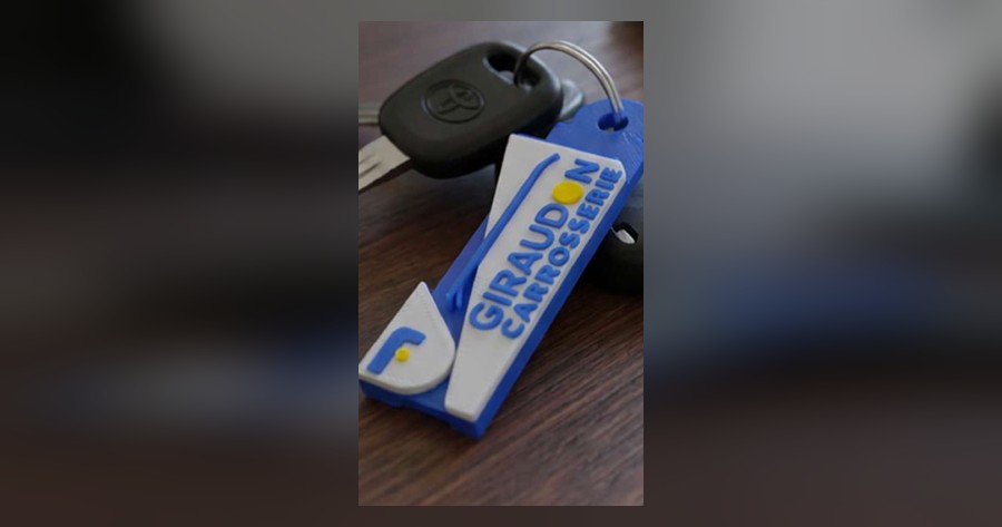 Porte-clés Giraudon modélisé et imprimé en 3D