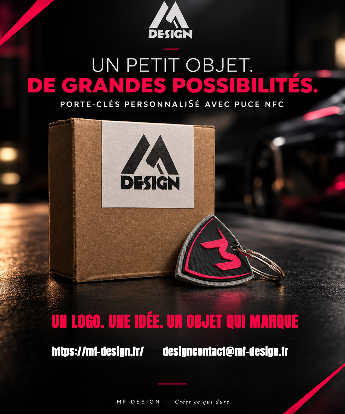 Porte-clés personnalisé réalisé pour la Carrosserie Moreaux
